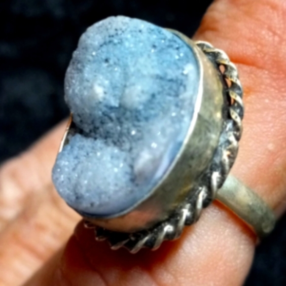 20 NWT Solar quartz gemstone ring size 8 shipping druzy - Picture 3 of 4